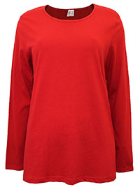 RED Pure Cotton Long Sleeve Top - Plus Size 12 to 30