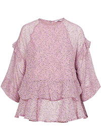 PINK Hanna Half Sleeve Ruffle Blouse - Size 8 to 22 (EU 34 to 48)