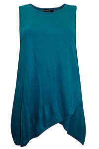 TEAL Sleeveless Crossover Hem Jersey Top - Plus Size 22/24 (XL)