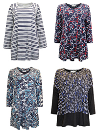ASSORTED Printed Tops & Tunics - Size 10 to 18