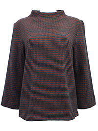SS BLACK Deep Copper Stylistic Jacquard Sweatshirt Top - Size 12 to 22