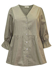 SAND Cotton Dobby Puff Sleeve Top - Size 10 to 30