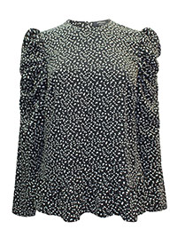 MONO Printed Ruched Sleeve Top - Plus Size 16 to 24