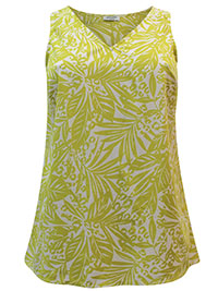 LIME Printed V-Neck Woven Vest - Plus Size 16 to 24