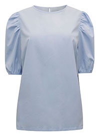 BLUE Puff Sleeve Blouse - Size 8 to 14