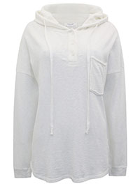 MoP CREAM Premium Organic Cotton Pocket Detail Hoodie - Size 8 to 16 (XS to XL)