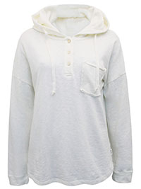 MoP CREAM Premium Organic Cotton Pocket Detail Hoodie - Size 8 to 16 (XS to XL)