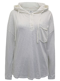 MoP IVORY Pure Cotton Pocket Detail Hoodie - Size 12 to 16 (M to XL)