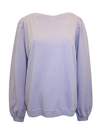 WS LILAC Pure Cotton Puff Shoulder Sweatshirt - Size 8 to 22