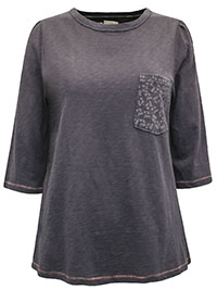 WS CHARCOAL Petunia Pocket Tee - Size 10 to 12