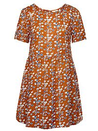 FF GINGER Floral Print Square Neck Tunic Dress - Size 12 to 16