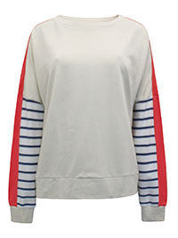 STONE Sundry Stripe Color Block Sweatshirt - Plus Size 14/16 to 18/20 (L to XL)