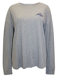 GREY Embroidered 'Athletics Dept' Logo Long Sleeve Top - Size M to 2XL