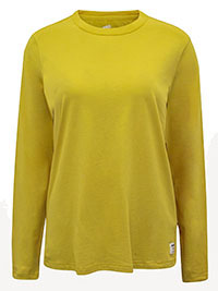 MUSTARD Pure Cotton Long Sleeve Crew Neck Top - Size XS to XXL