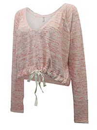 FP CORAL Pure Cotton V-Neck Tie Hem Top - Size 4/6 to 16/18 (XS to L)