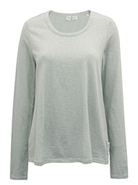 MoP PALE-GREEN Pure Cotton Long Sleeve T-Shirt - Size 10 to 16 (S to XL)