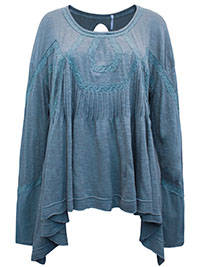FP KHAKI Lace Trim Keyhole Back Babydoll New Hope Tunic - Size 4/6 to 16/18 (XS to L)