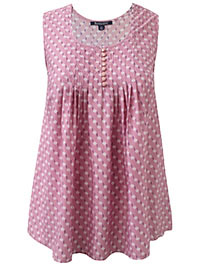 PINK Diamond Geo Pleated Tank - Plus Size 14 to 46 (US 12W to 44W)
