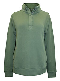 SS GREEN Heath Greenshank Organic Cotton Collared Sweatshirt - Size 10 to 22