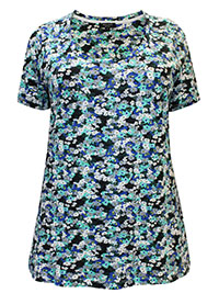 GREEN Pure Cotton Ditsy Floral Top - Plus Size 14 to 32