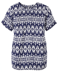 LabelBe NAVY Diamond Print Shell Top - Plus Size 20 to 30 LabelBe NAVY Diamond Print Shell Top - Plus Size 20 to 30