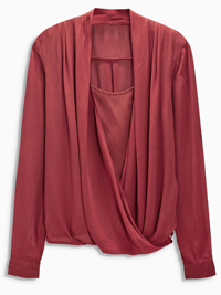 N3xt Burgundy Wrap Front Chiffon Top - Size 6 to 22 N3xt Burgundy Wrap Front Chiffon Top - Size 6 to 22