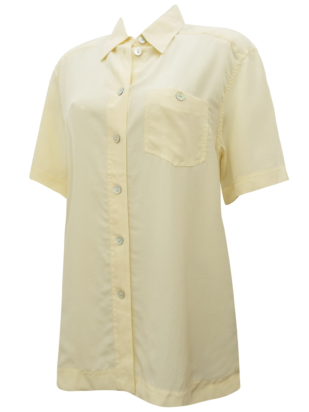 Gira Puccino BANANA Pure Silk Short Sleeve Shirt - Size 12