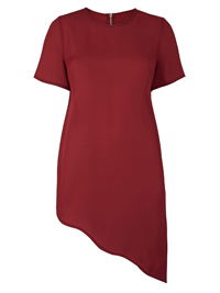 SimplyBe DEEP-RED Asymmetric Top - Plus Size 18 to 20 SimplyBe DEEP-RED Asymmetric Top - Plus Size 18 to 20