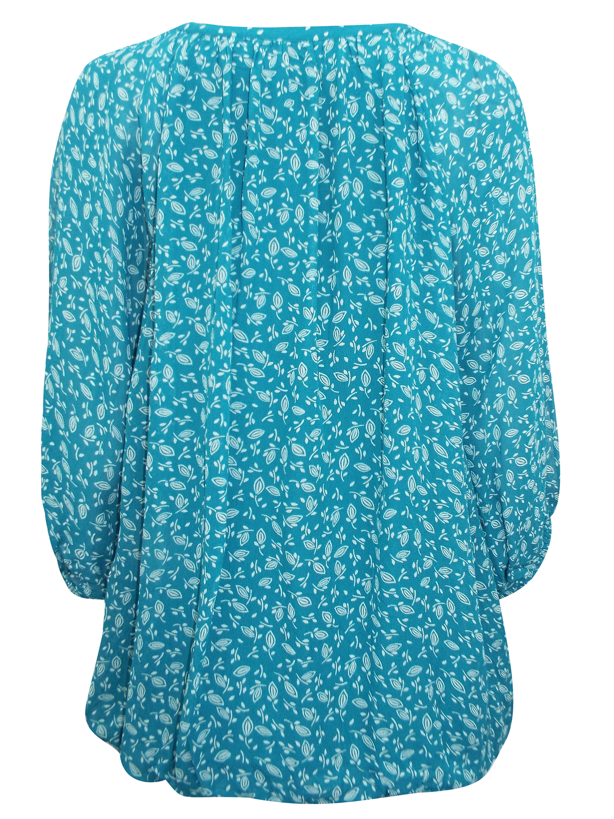 Marks and Spencer - - P3rUna GREEN Leaf Print Bubble Hem Top - Size 12 ...