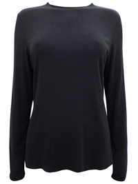 M&5 BLACK Ribbed Chain Sticth Neckline Heatgen Top - Size 14 M&5 BLACK Ribbed Chain Sticth Neckline Heatgen Top - Size 14