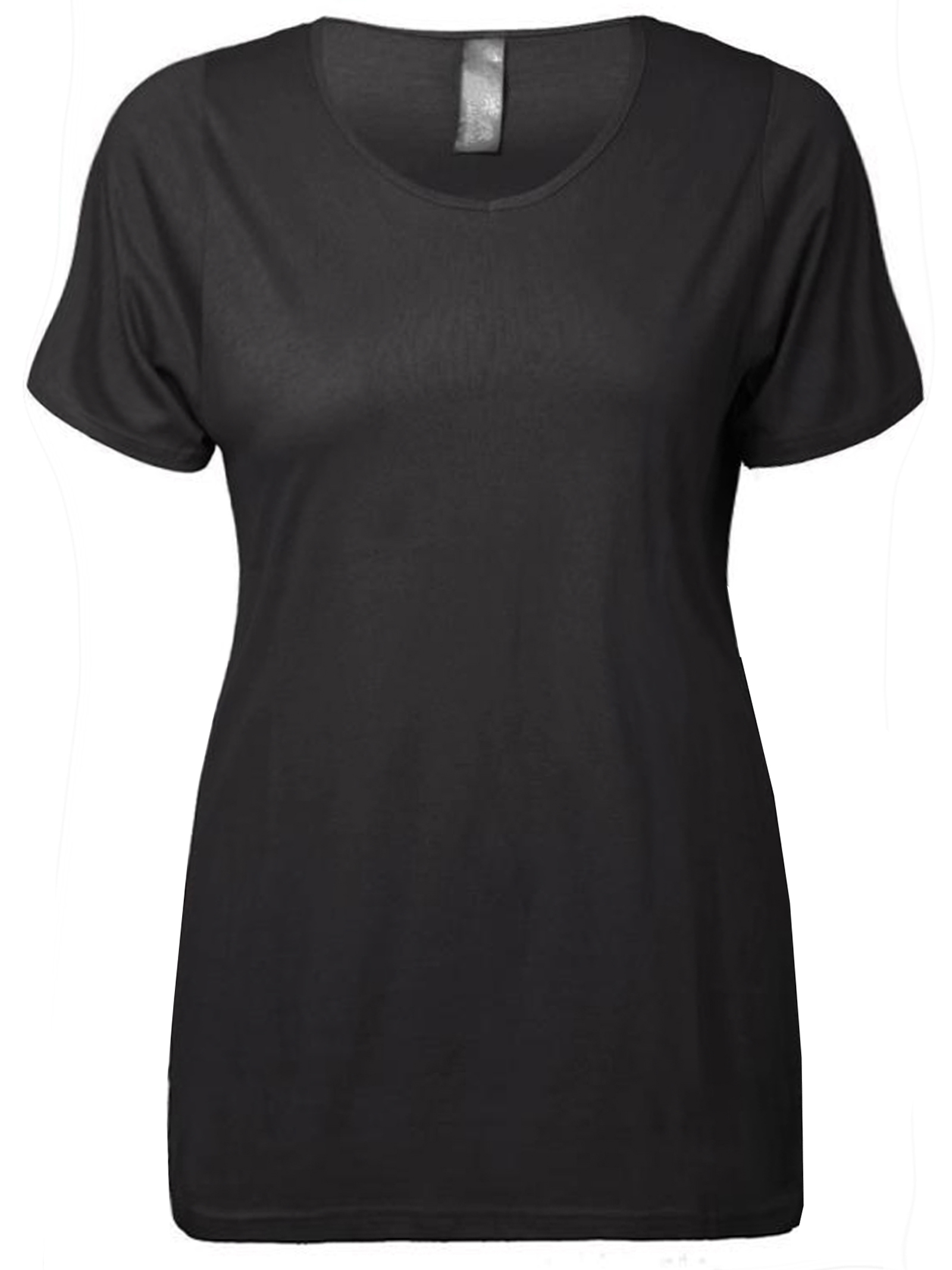 CURVE - - Yours BLACK Short Sleeve Scoop Neck T-Shirt - Plus Size 16 to ...