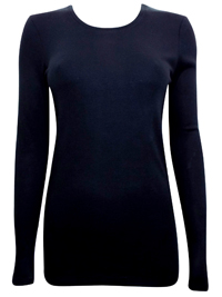 BLACK Thermal Long Sleeve Top - Size 8 to 22 BLACK Thermal Long Sleeve Top - Size 8 to 22