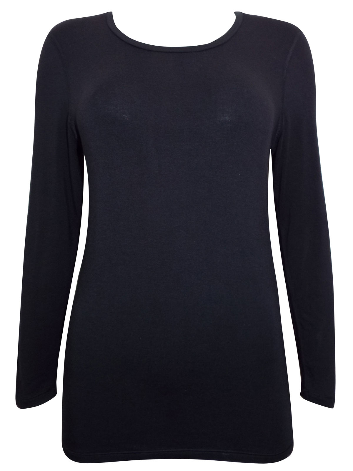 George - - BLACK Thermal Long Sleeve Scoop Neck Top - Size 14 to 22