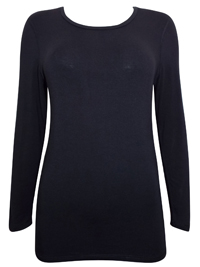 BLACK Thermal Long Sleeve Scoop Neck Top - Size 14 to 22 BLACK Thermal Long Sleeve Scoop Neck Top - Size 14 to 22