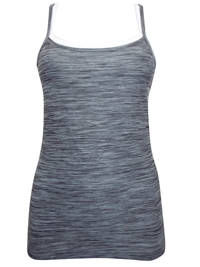 F&F GREY Space Dye Double Strap Sports Vest - Size 8 to 18 F&F GREY Space Dye Double Strap Sports Vest - Size 8 to 18