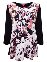 Together BLACK Abstract Print Jersey Top - Size 10 to 28 Together BLACK Abstract Print Jersey Top - Size 10 to 28