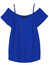 SimplyBe BLUE Strappy Off Shoulder Sleeve Blouse - Plus Size 12 to 30 SimplyBe BLUE Strappy Off Shoulder Sleeve Blouse - Plus Size 12 to 30