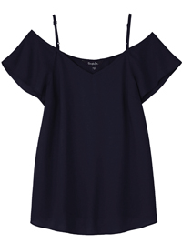 SimplyBe BLACK Strappy Off Shoulder Sleeve Blouse - Plus Size 16 to 30 SimplyBe BLACK Strappy Off Shoulder Sleeve Blouse - Plus Size 16 to 30