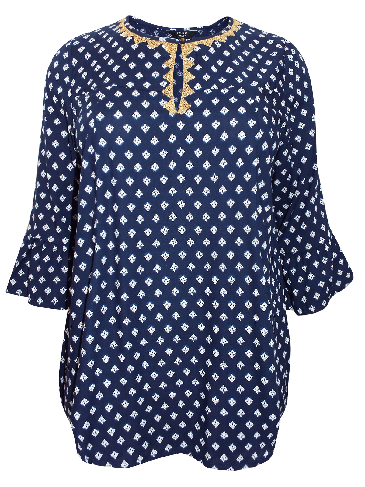 Joanna Hope - - Joanna Hope NAVY Ethnic Print Swing Top - Plus Size 14 ...