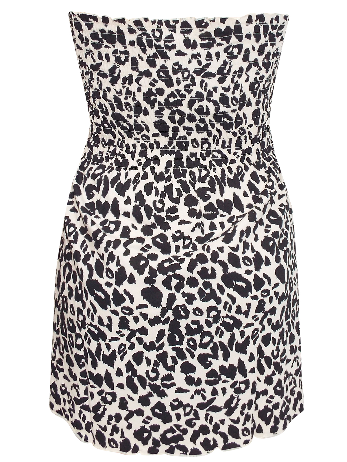 CURVE - - Yours BLACK Strapless Animal Print Smocked Top - Plus Size 18 ...