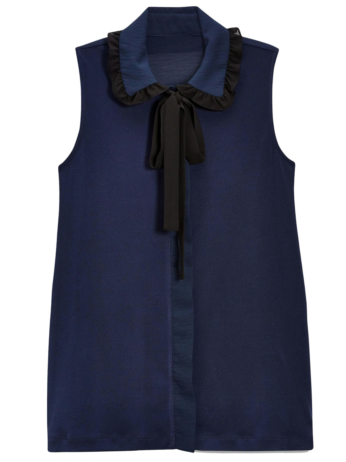 Navy Bow Tie Sleeveless Shirt main image 0