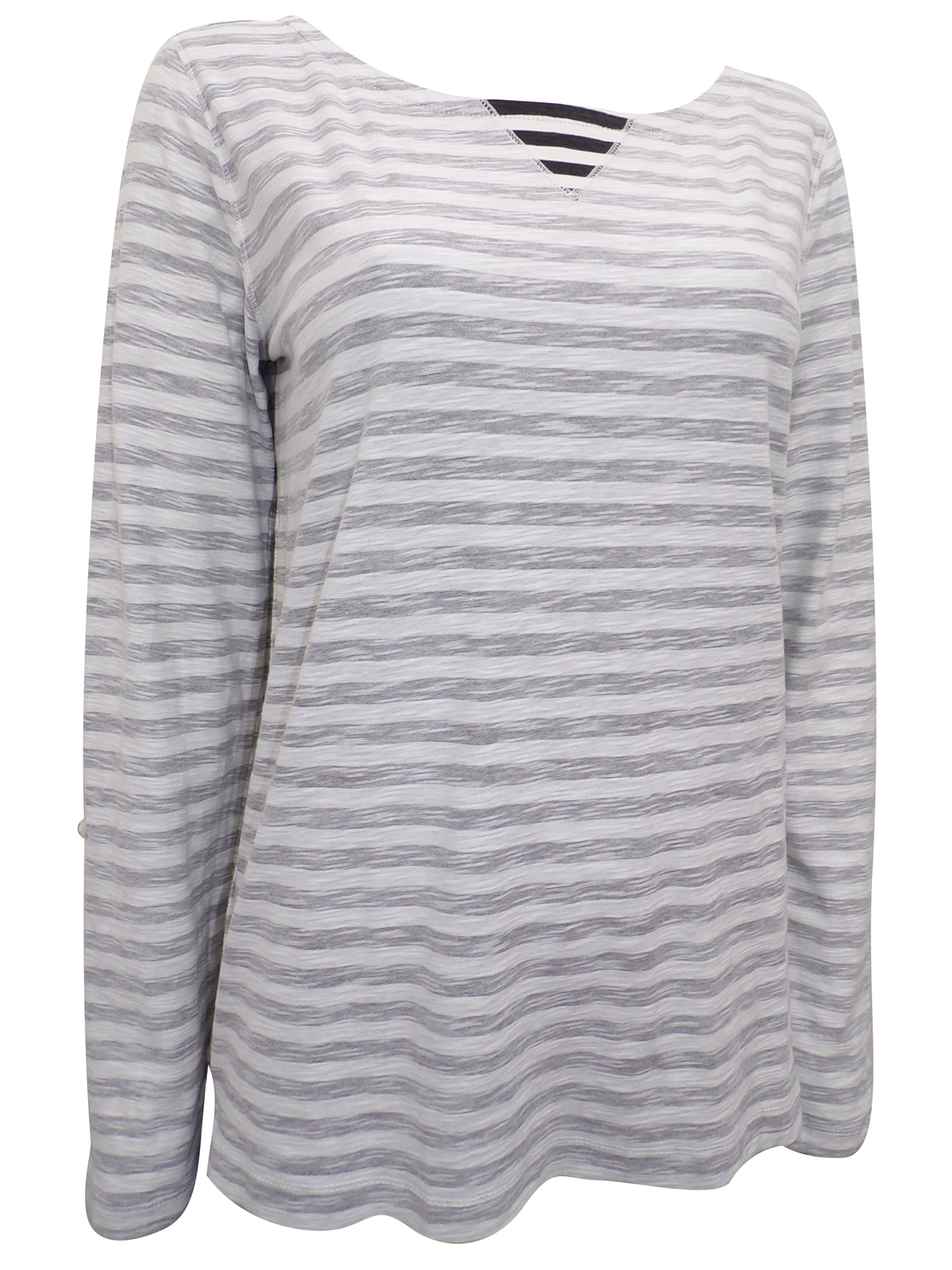 Comma - - Comma WHITE Pure Cotton Striped Long Sleeve Top - Size 8 to 20