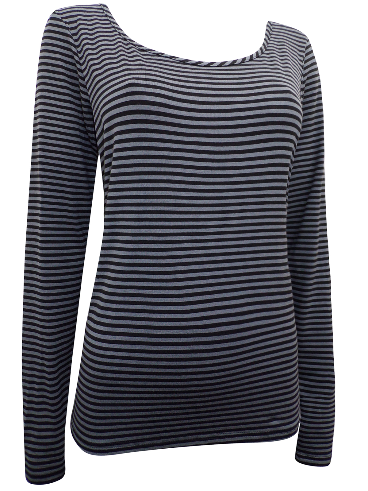 Pure Collection - - PureCollection Petrol BLUE Striped Long Sleeve ...
