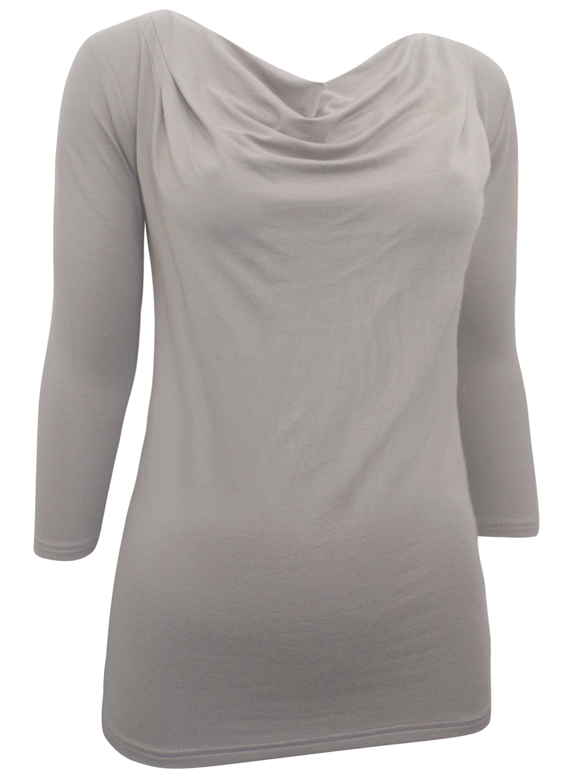 Pure Collection - - Pure FAWN Cowl Neck 3/4 Sleeve Jersey Top - Size 8 ...