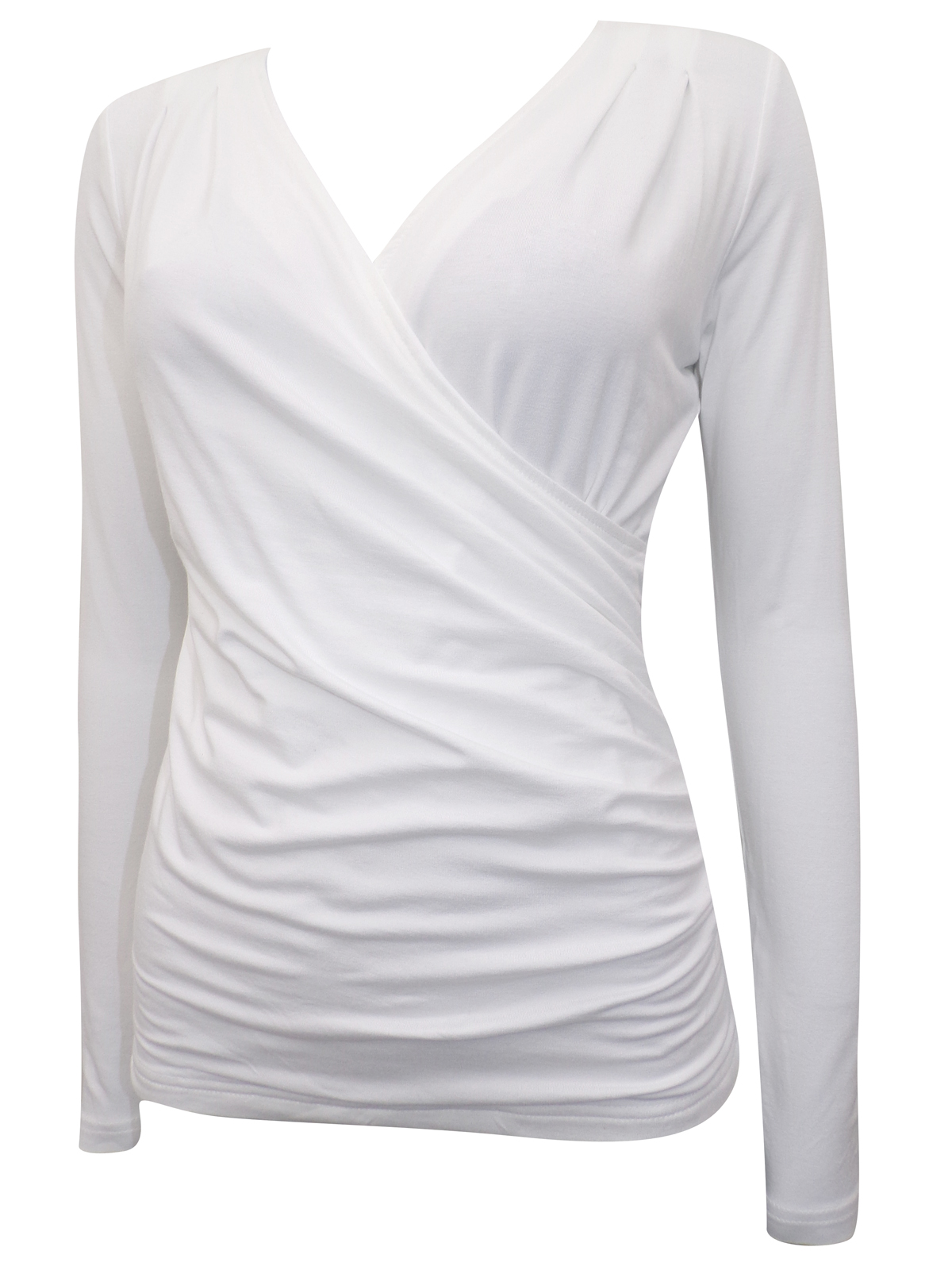Download Pure Collection - - Pure WHITE Mock Wrap Long Sleeve ...