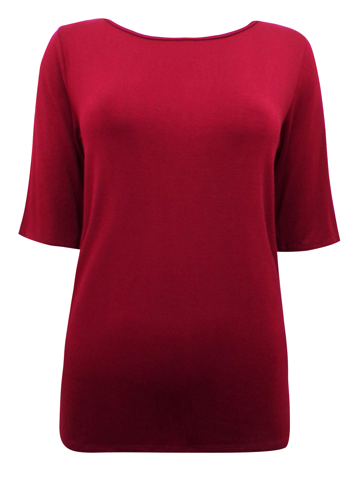 Elite Collection - - Elite Collection BURGUNDY Half Sleeve Jersey Top ...