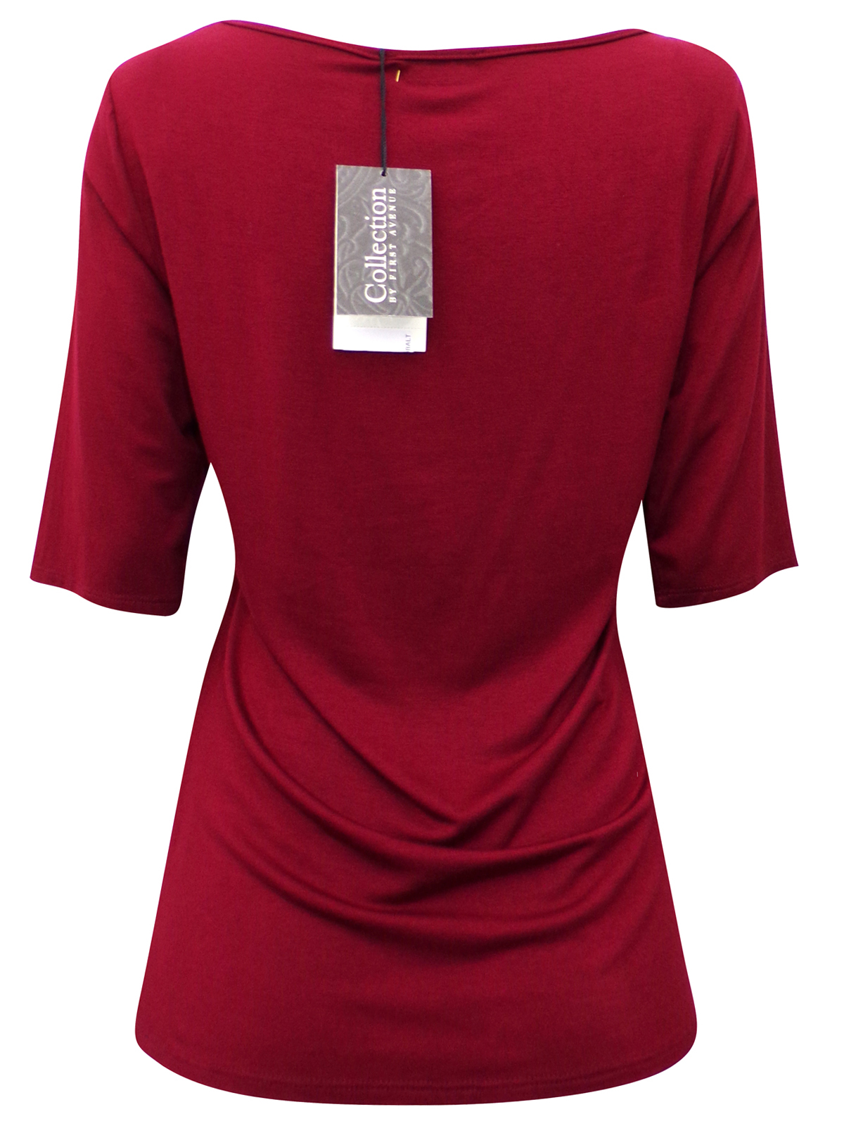 Elite Collection - - Elite Collection BURGUNDY Half Sleeve Jersey Top ...