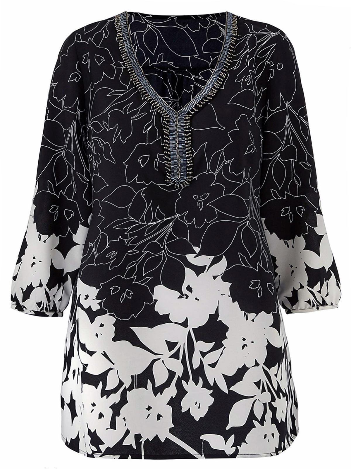 Together MONO Floral Printed Tunic - Plus Size 16