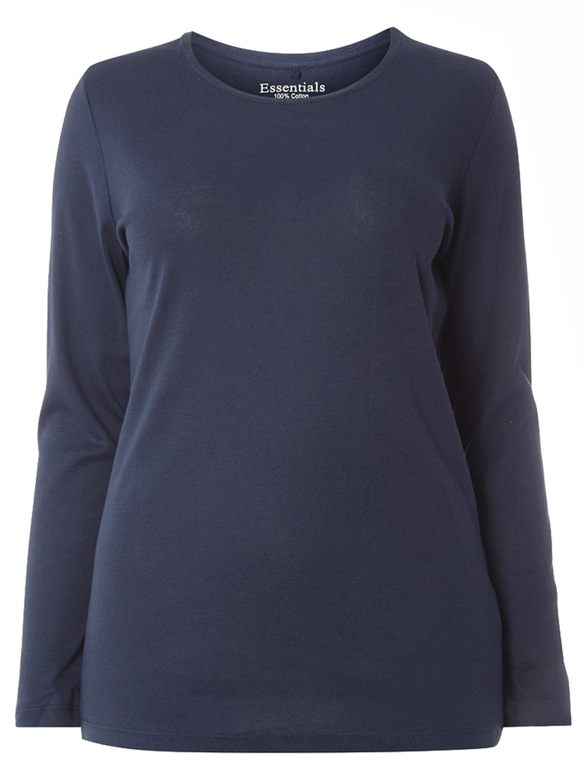 NAVY Pure Cotton Long Sleeve Top - Plus Size 16 to 30/32