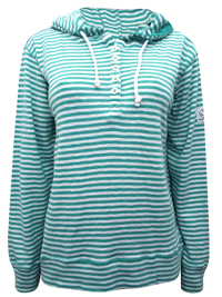Lazy J4cks SEA-FOAM Pure Cotton Striped Hooded Top - Size 8 to 18 (XSmall to XXLarge) Lazy J4cks SEA-FOAM Pure Cotton Striped Hooded Top - Size 8 to 18 (XSmall to XXLarge)